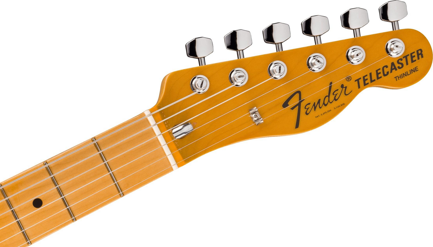 Fender American Vintage II 1972 Telecaster Thinline Electric Guitar, Maple Fingerboard in Candy Apple Red