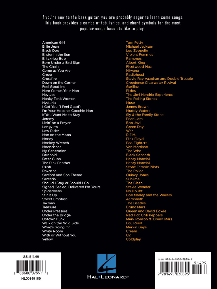First 50 Songs You Should Play on Bass