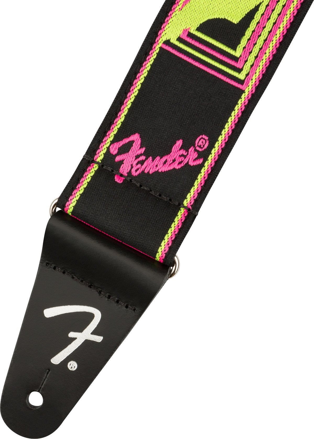 Fender Neon Monogrammed Strap in Yellow And Pink