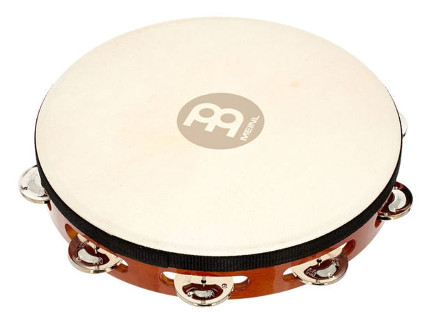 Meinl Percussion TA1AB Traditional Wood Series Wood Tambourine Single Row Nickel Plated Steel Jingles 10"