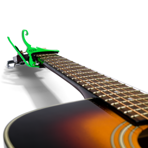 Kyser Quick Change Acoustic Guitar Capo in Neon Green