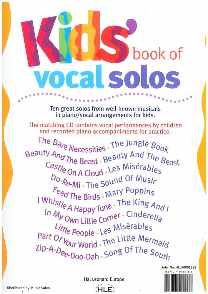 Kids' Book of Vocal Solos BK/CD