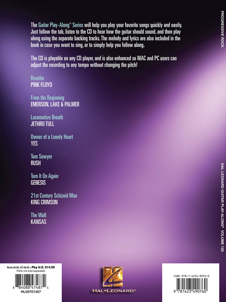Progressive Rock Guitar Play Along Volume 120 Book & OLA
