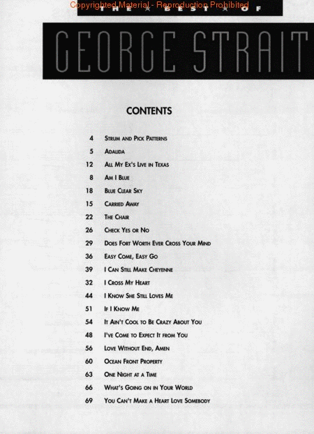 The Best Of George Strait Easy Guitar Notes & Tab