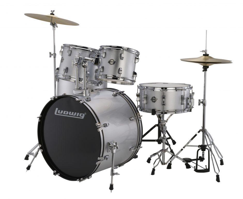 Ludwig Accent Drive 5 Piece Drum Kit in Silver