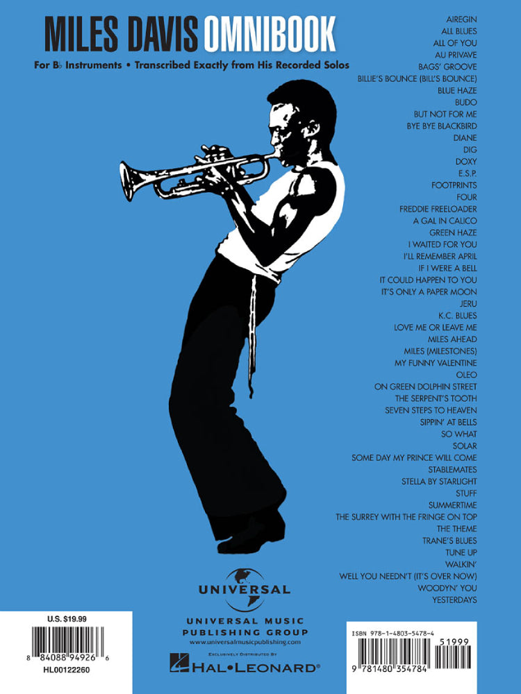 Miles Davis Omnibook B Flat Edition