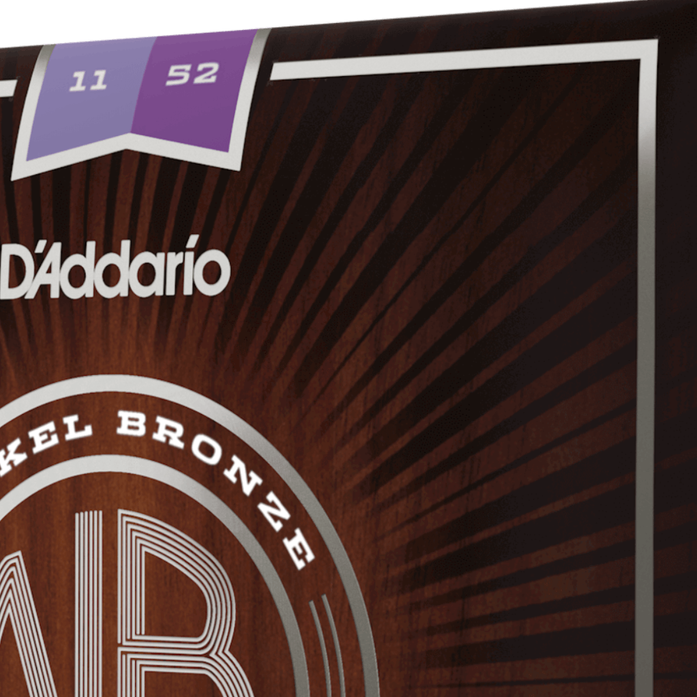 D'Addario NB1152 Nickel Bronze Acoustic Guitar Strings Custom Light 11-52 Gauge