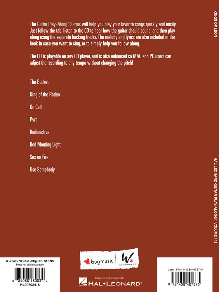 Kings of Leon Guitar Playalong Volume 142 BK/CD