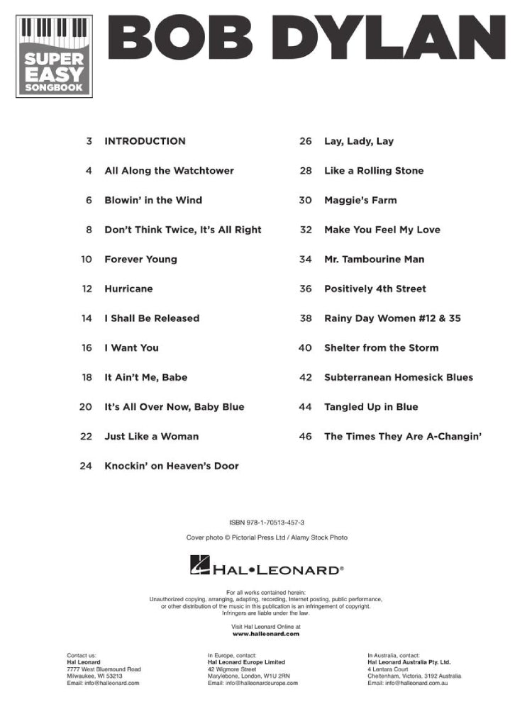 Bob Dylan Super Easy Songbook