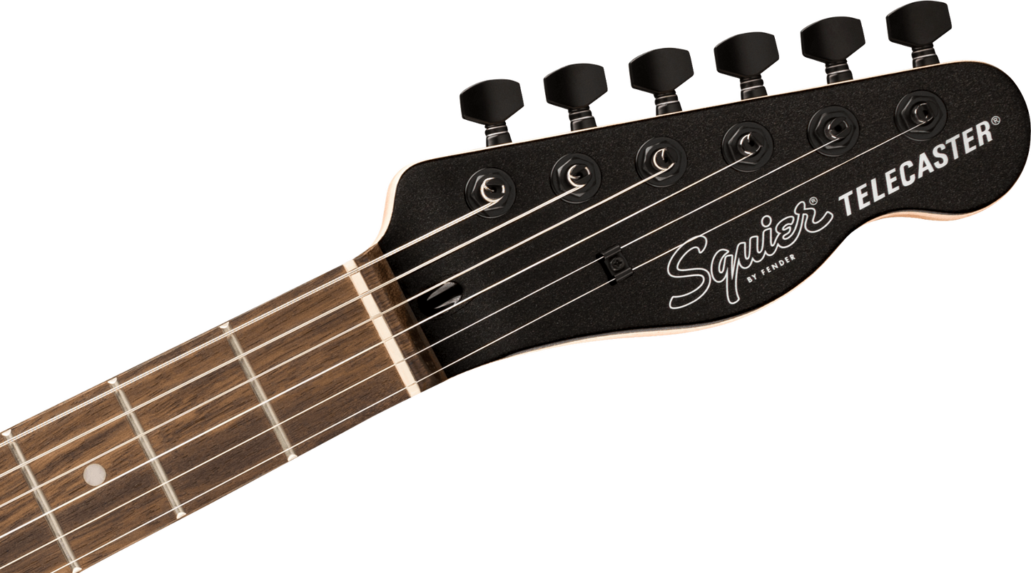 Squier FSR Affinity Series Telecaster Deluxe, Laurel Fingerboard, Black Pickguard, Black Hardware, Matching Headstock in Metallic Black
