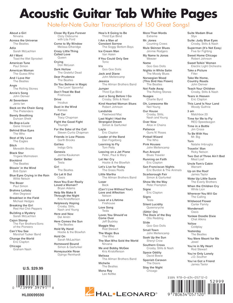 Acoustic Guitar Tab White Pages