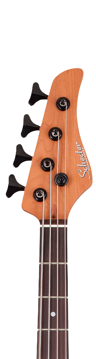 Schecter Guitar C-4 Standard Electric Bass Guitar in Tobacco Burl