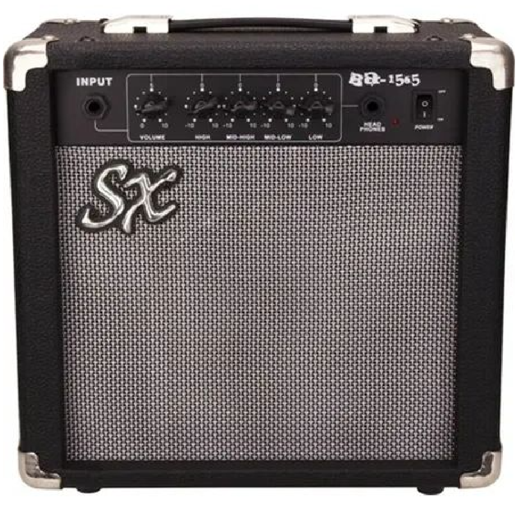 SX JB Style Bass Guitar & Amplifier Package in Tobacco sunburst