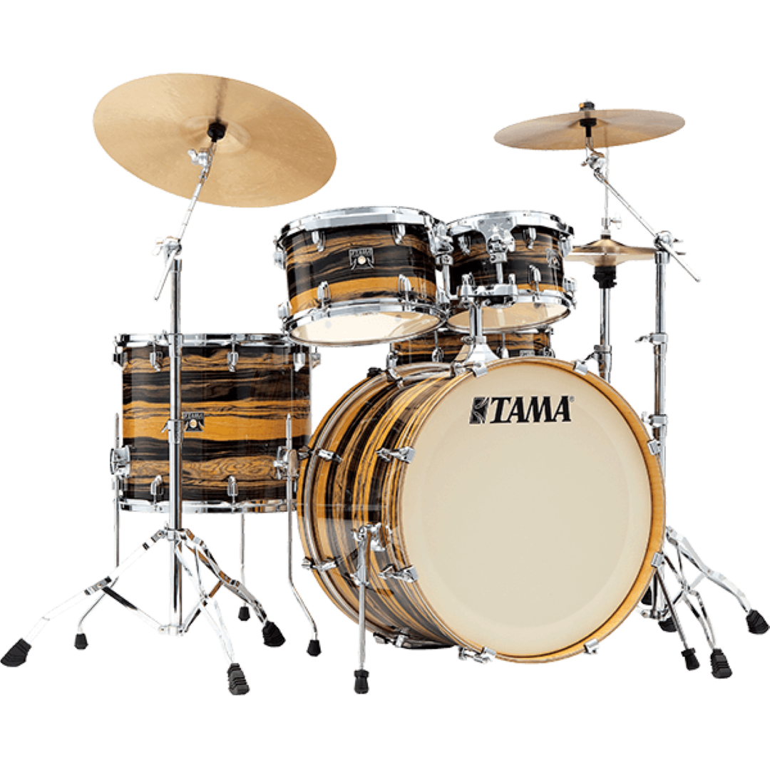 TAMA Superstar Classic CK52KRS Drum Maple 5 Piece Shell Pack in Natural Ebony Tiger Wrap