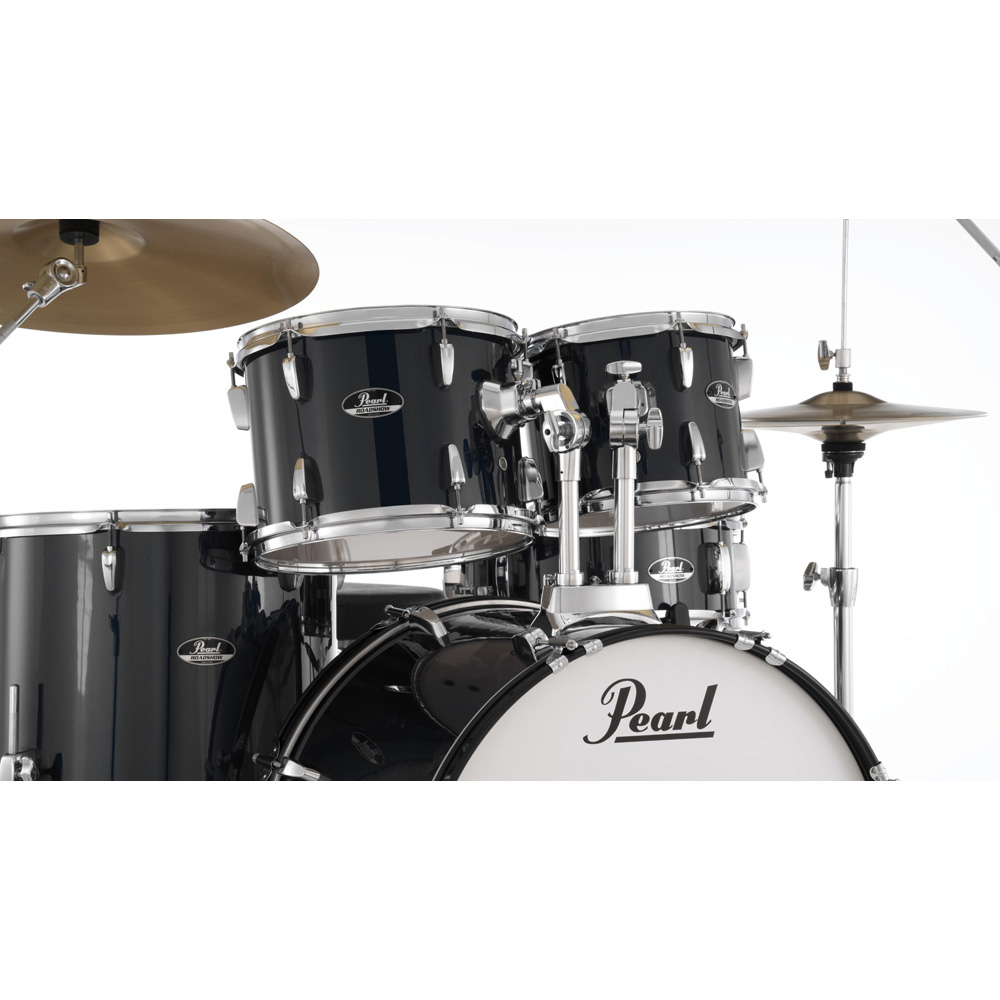 Pearl Roadshow-Plus 5-Piece Drum Kit with Pearl Cymbal Pack in Jet Black