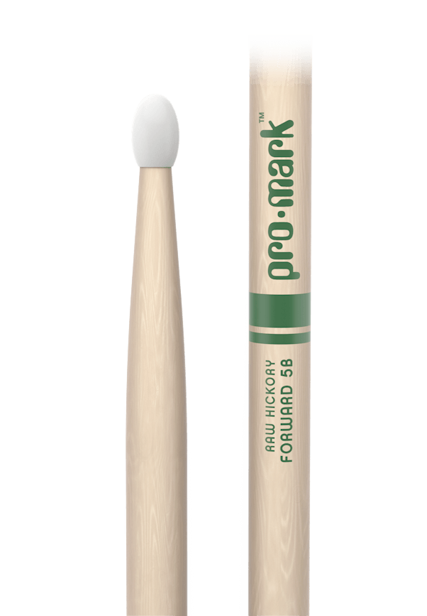 Promark Forward 5B Raw Hickory Nylon Tip Natural Drumsticks