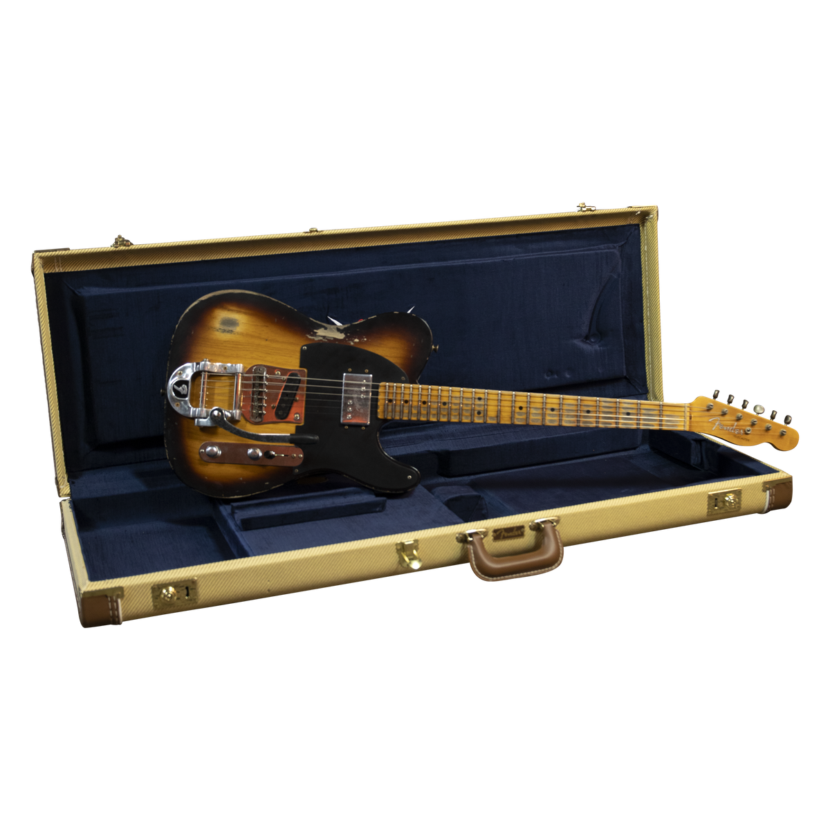 Fender Custom Shop CuNiFe Blackguard Bigsby Tele Heavy Relic, 1-Piece Quartersawn Maple Neck in Faded Aged 2-Color Sunburst
