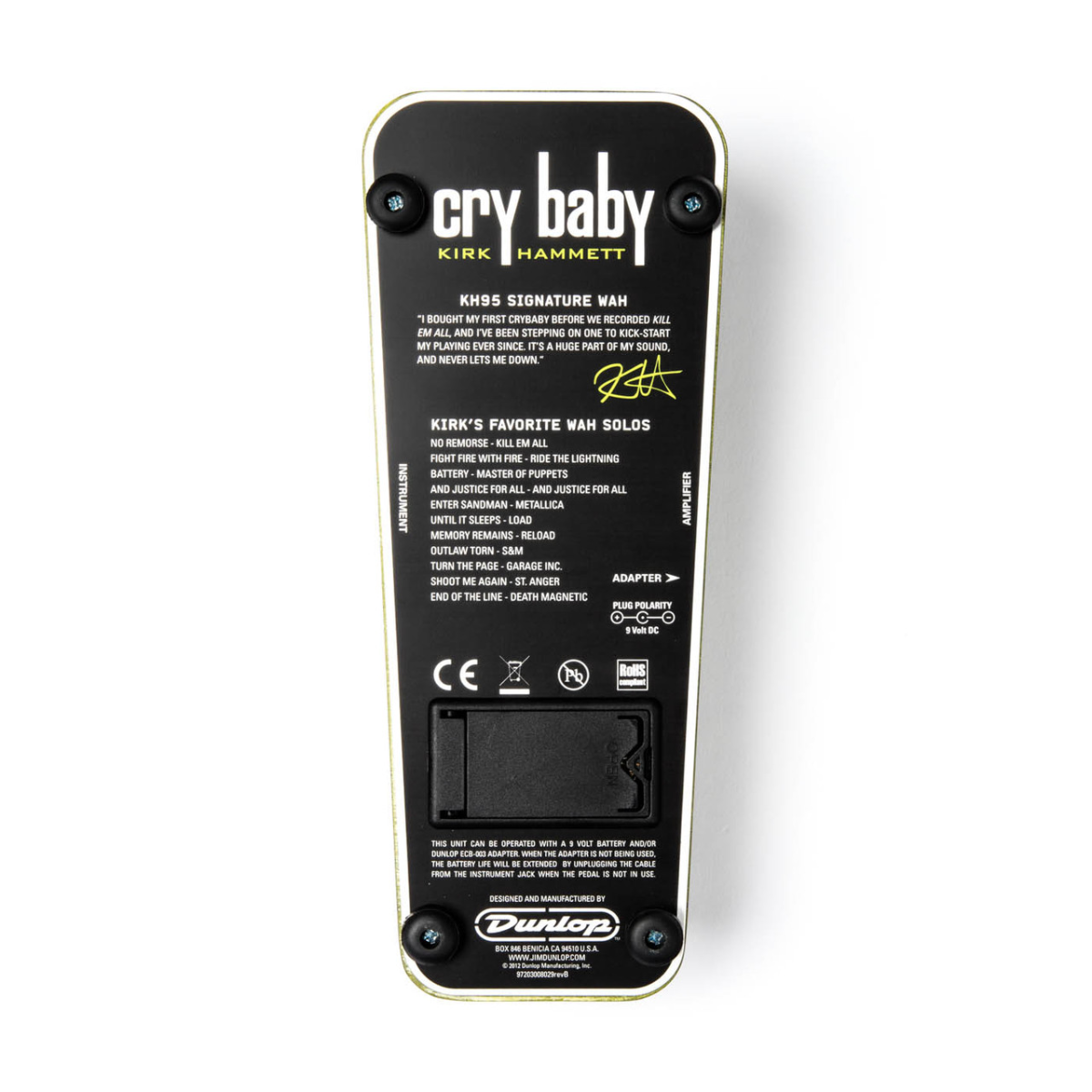 Dunlop KH95 Kirk Hammett Signature Cry Baby Wah Pedal