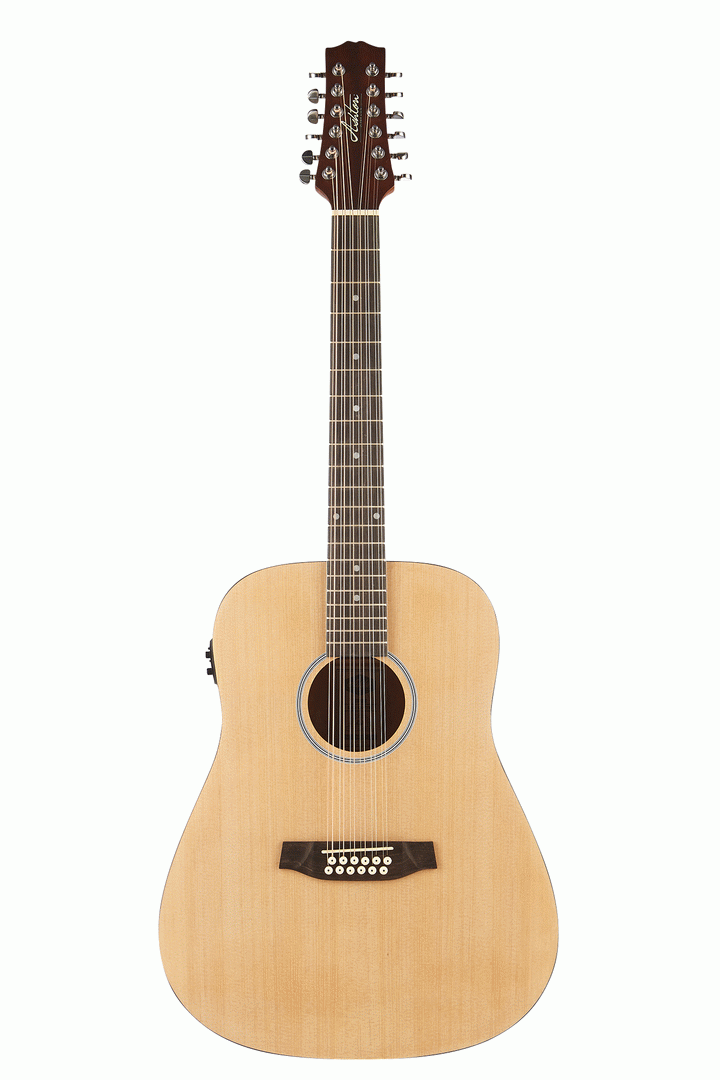 Ashton D2012EQ NTM Dreadnought 12 String in Natural Matte