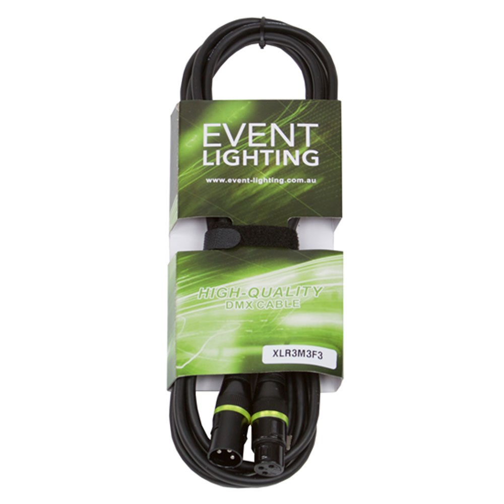 Event Lighting XLR3M3F3 - 3-pin DMX Cable (3m)