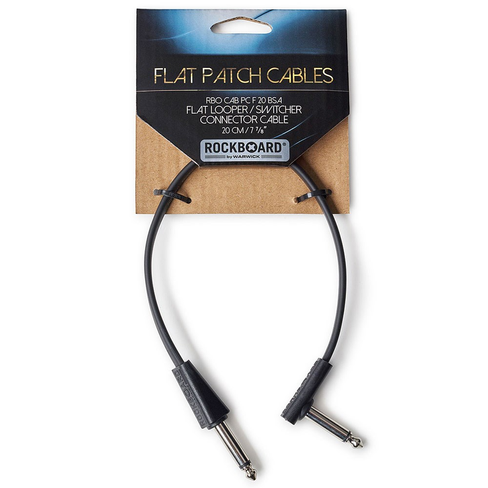 Warwick RockBoard 20cm Standard Flat Patch Looper Switcher Connector Cable in Black