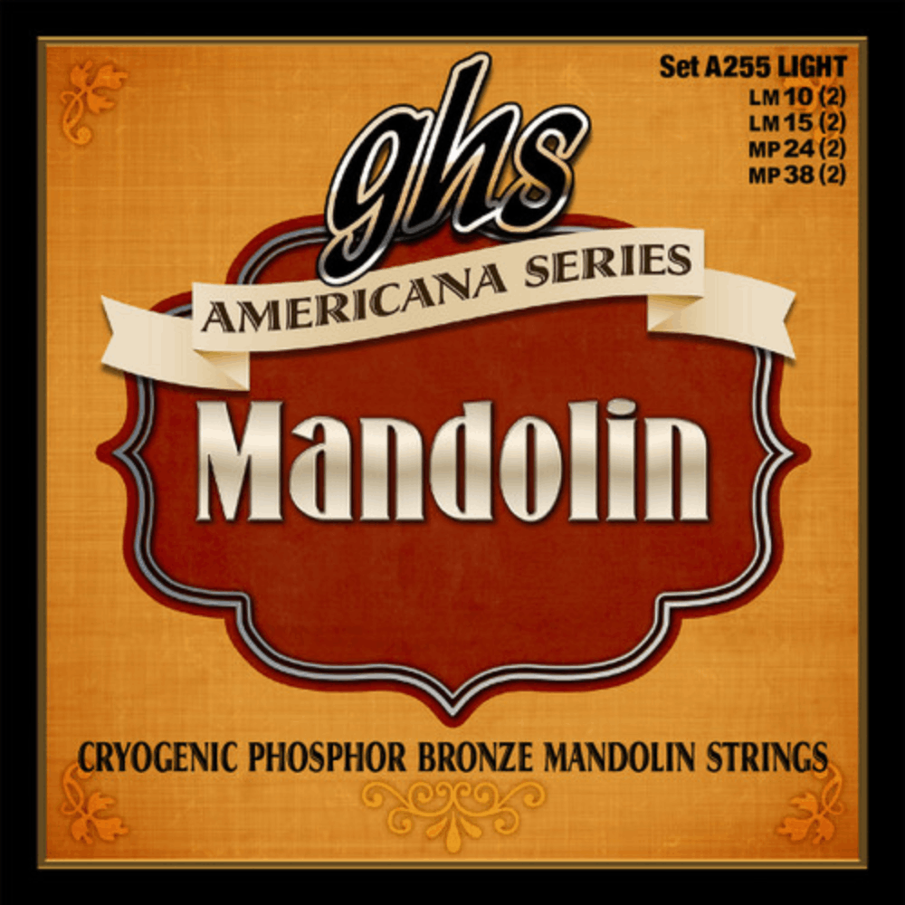 GHS A255 Americana Series Phosphor Bronze Mandolin Strings Light 10-38 Gauge