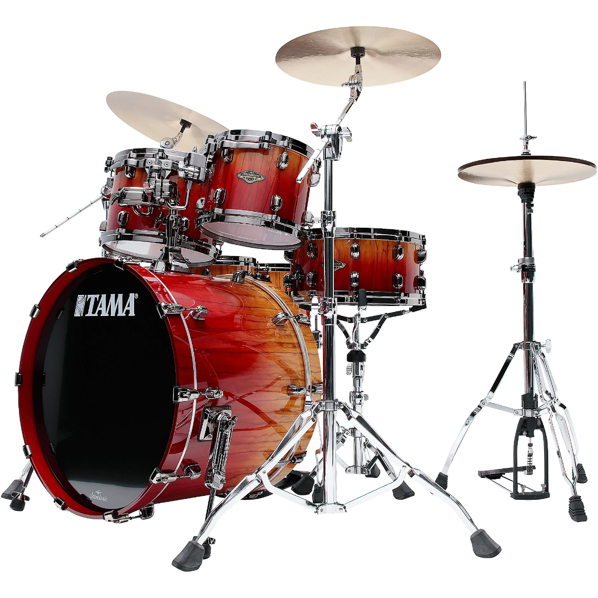 TAMA WBS52RZBBS-VBF Limited Edition Starclassic Walnut/Birch 5-Piece Shell Pack in Vermilion Bosse Fonce Fade