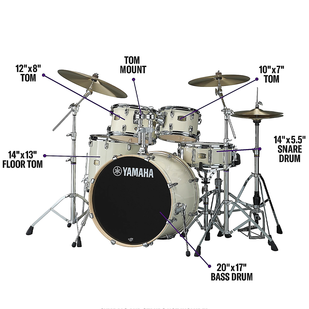 Yamaha Stage Custom Birch Fusion 5-Piece Drum Kit in Classic White