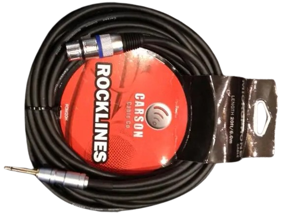Carson Cable Co Rocklines 20ft XLR to 6.3mm Cable