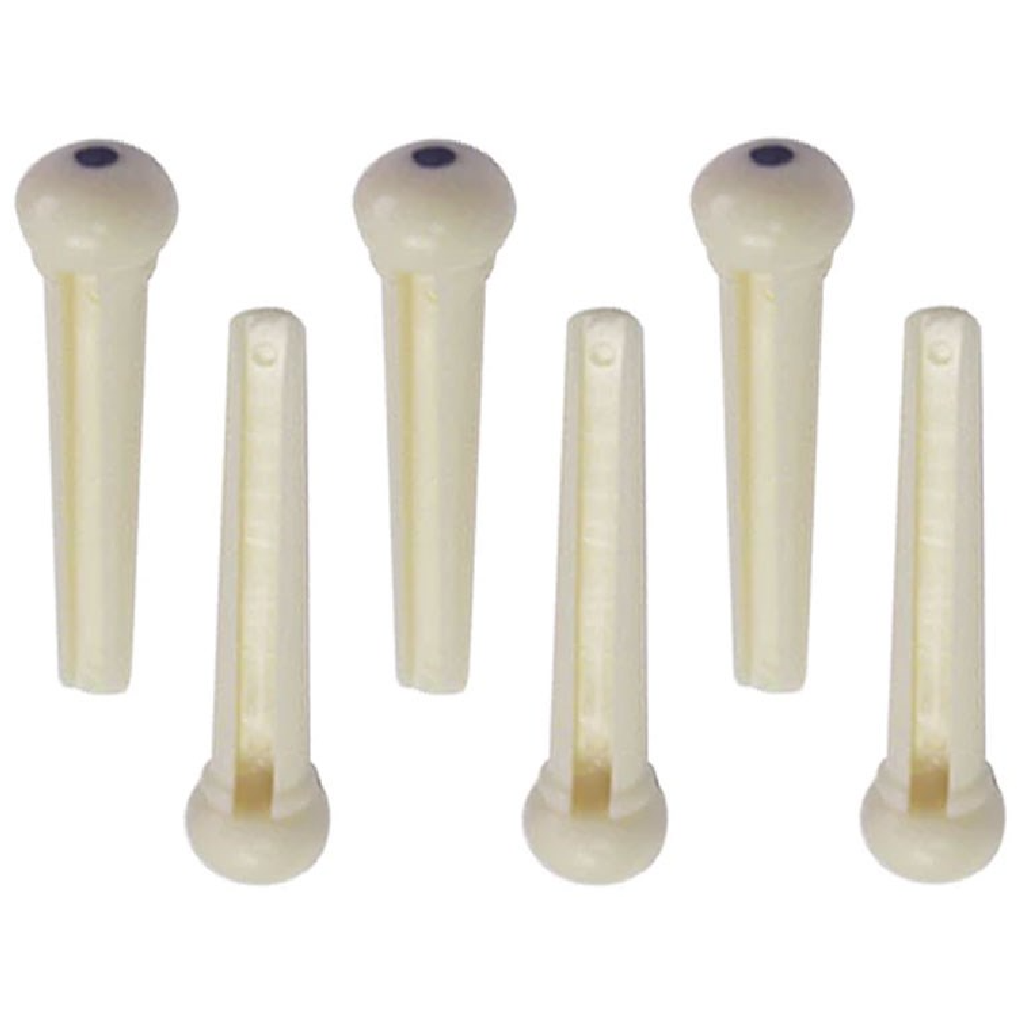 DR Parts Bridge Pin Set Plastic Dot Pack of 6 in Ivory