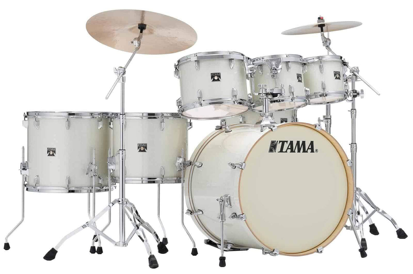 TAMA Superstar Classic 7 Piece Shell Pack in Vintage White Sparkle