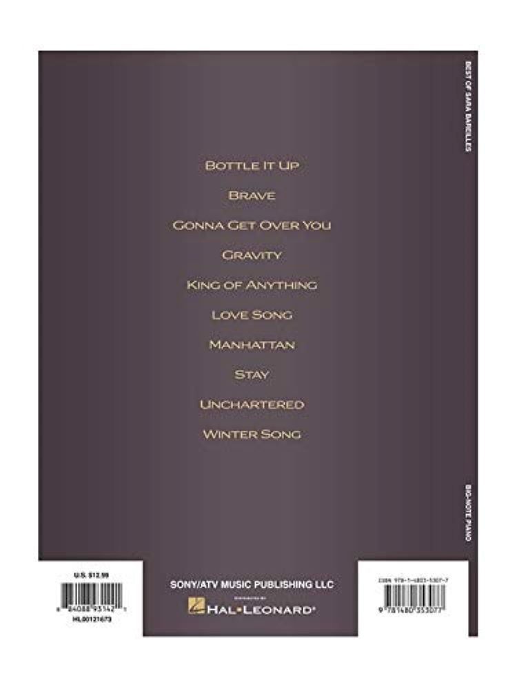 Best of Sara Bareilles Big note Piano