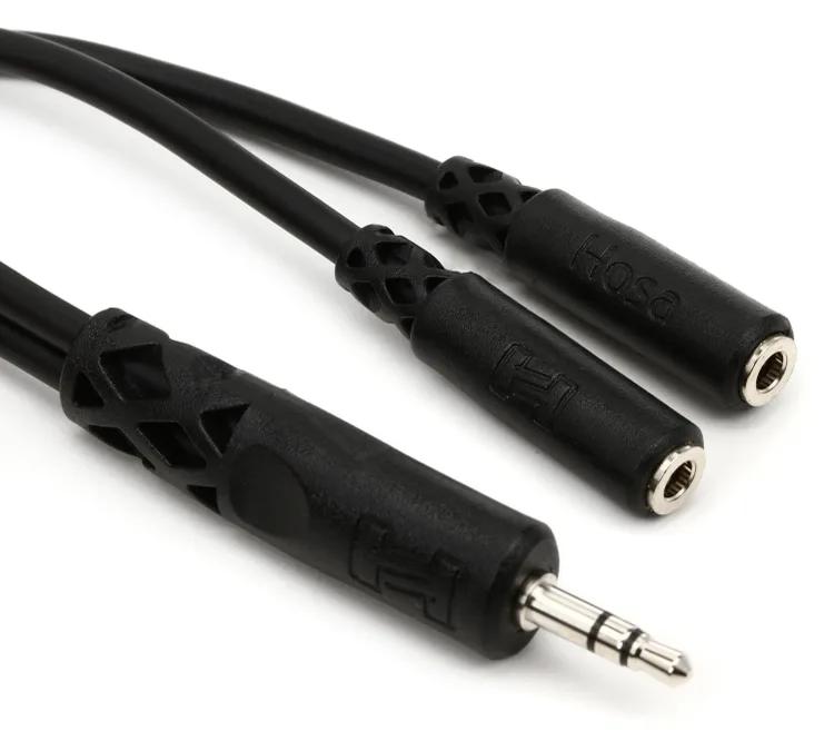 Hosa YMM232 3.5 mm TRS to Dual 3.5 mm TRSF Y Cable