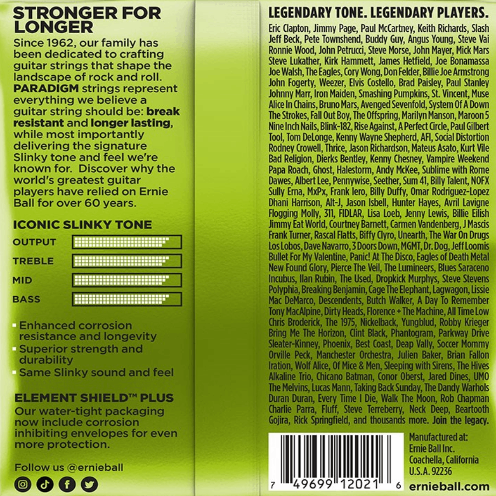 Ernie Ball Paradigm Regular Slinky Electric Guitar Strings 10-46