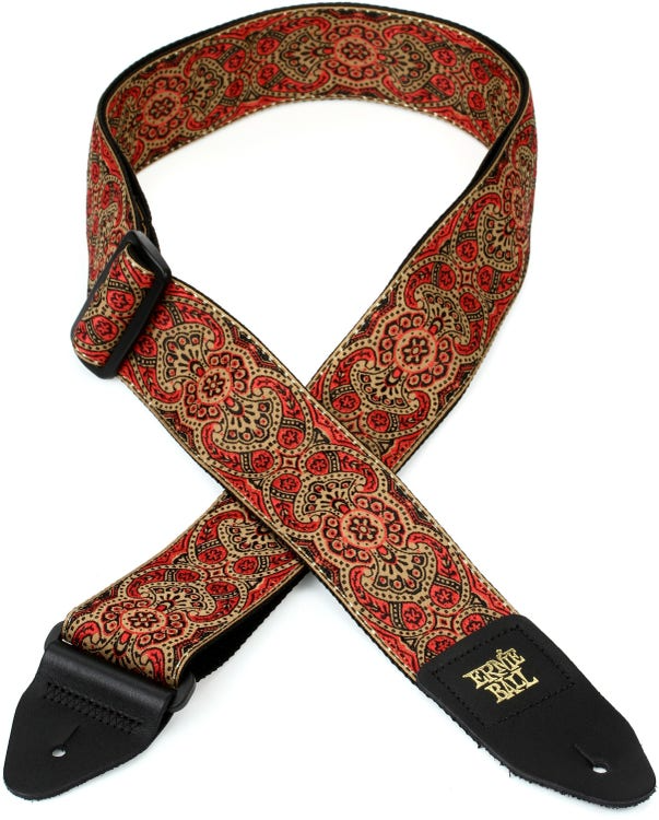 Ernie Ball Classis Jacquard Guitar Or Bass Strap in Crimson Paisley