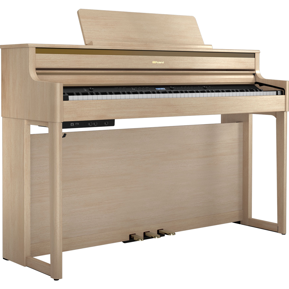 Roland HP704 Home Piano & Stool in Light Amber Oak