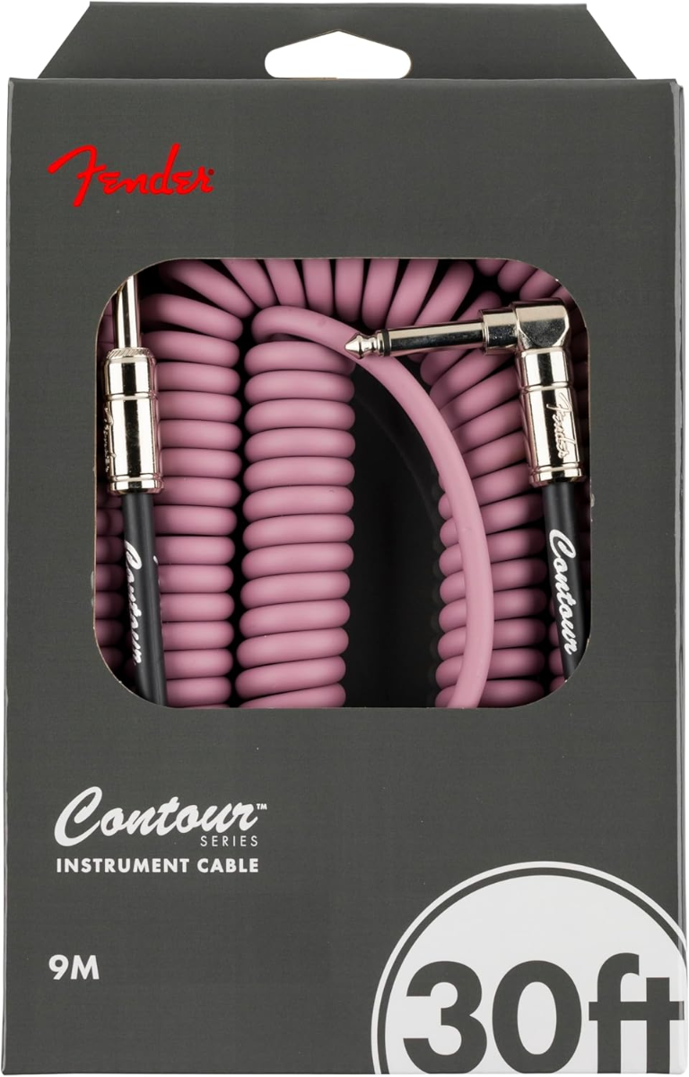 Fender Contour™ Series 30' Coil Instrument Cable in Burgundy Mist