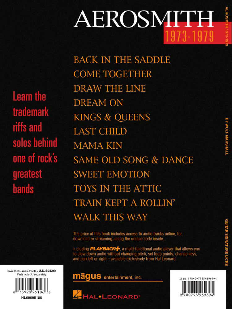 Aerosmith 1973-1979 Signature Licks Guitar Tab BK/OLA