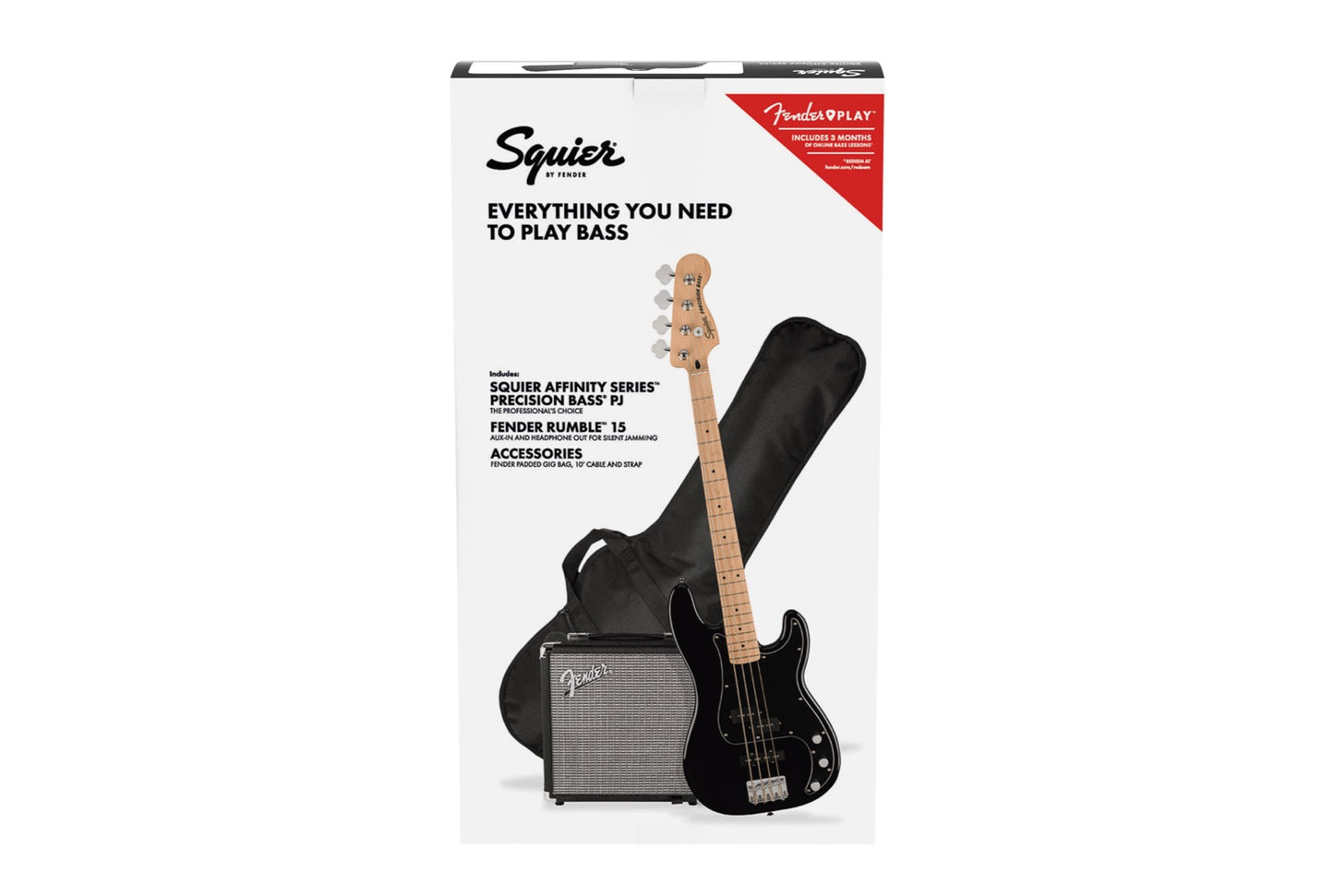 Squier Affinity Series Precision Bass PJ Pack, Maple Fingerboard in Black