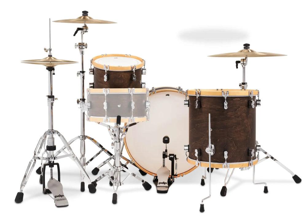 PDP Concept Maple Classic 3-Piece 24" Shell Pack in Walnut Stain with Natural Hoops