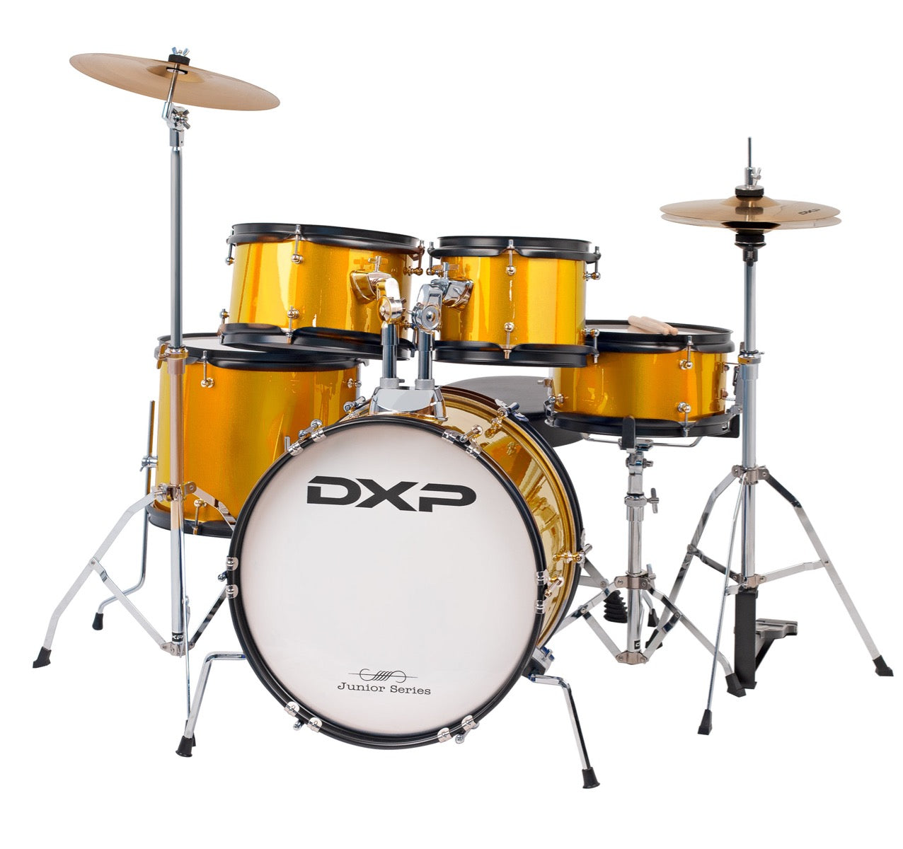 DXP Junior 5 Piece Drum Kit in Gold Sparkle