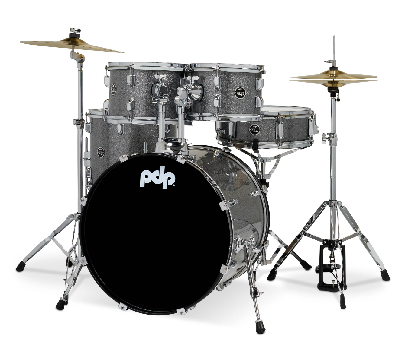 PDP Center Stage 20" 5 Piece Drum Kit in Silver Sparkle