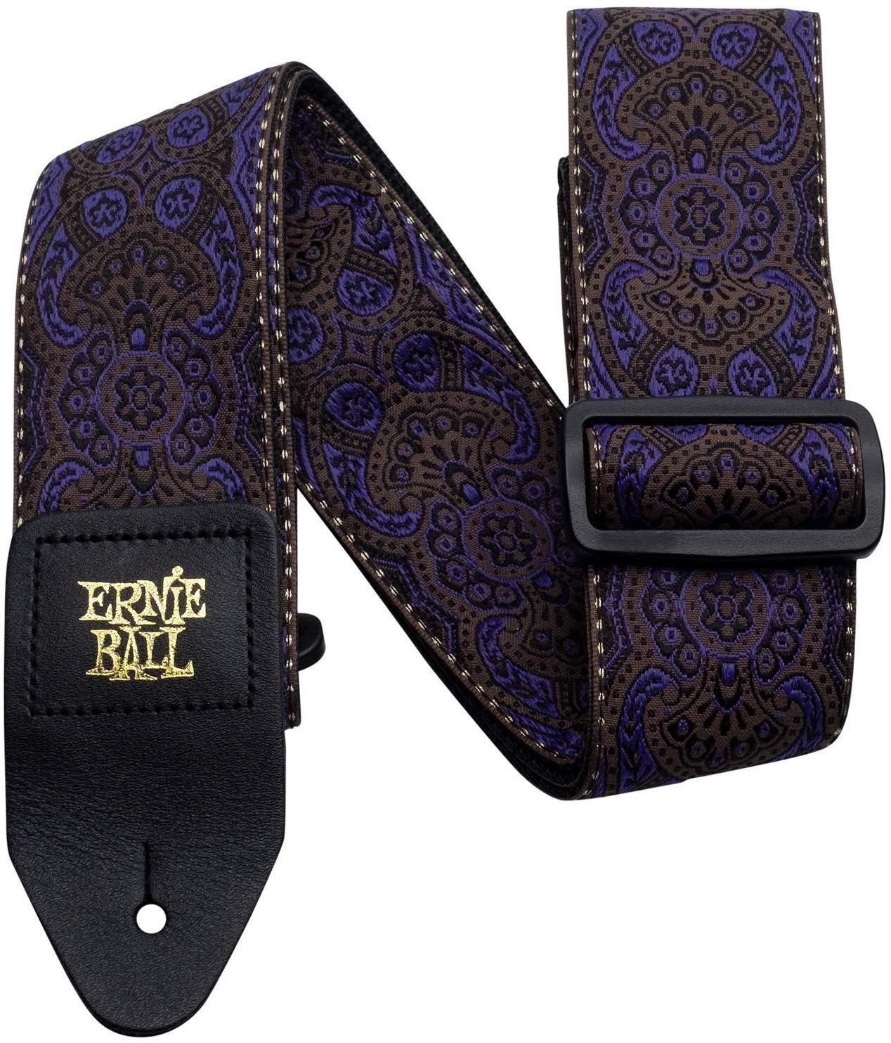 Ernie Ball Classis Jacquard Guitar Or Bass Strap in Purple Paisley