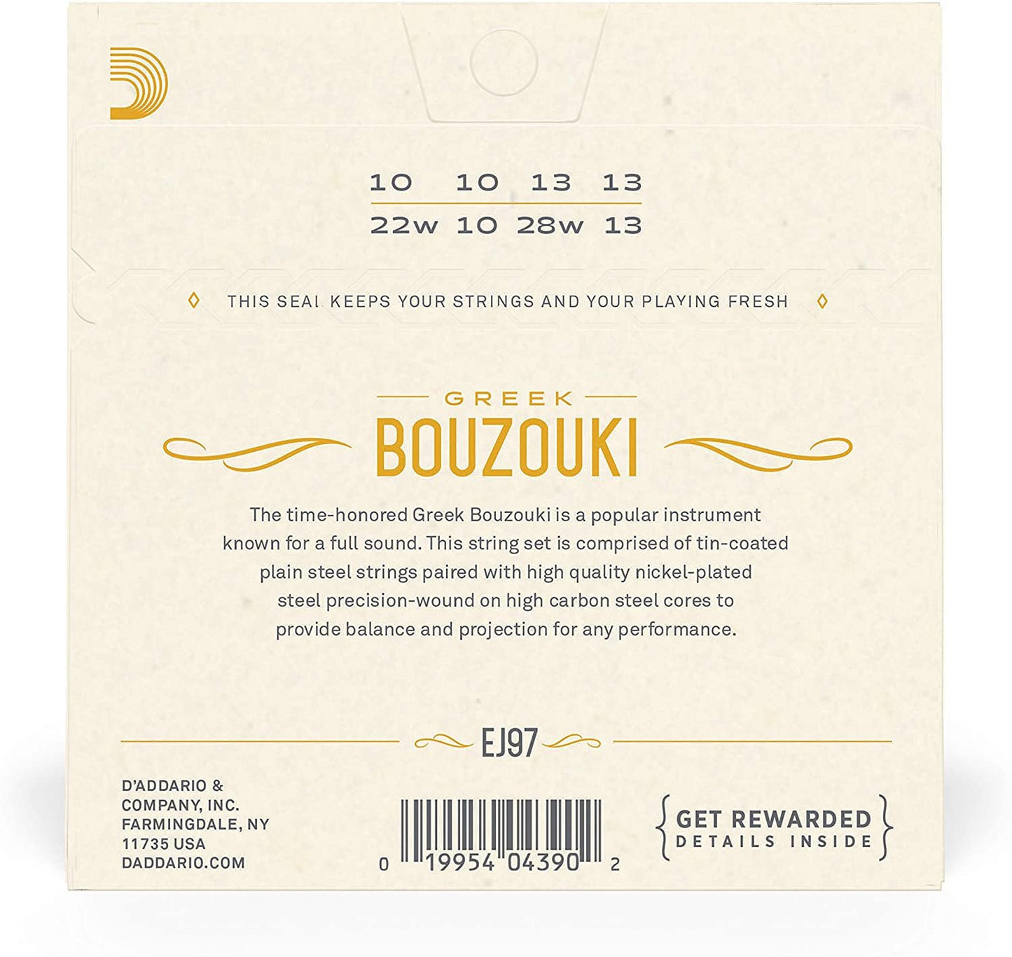 D'Addario EJ97 Greek Bouzouki 8 String Set Strings