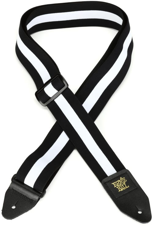 Ernie Ball Comfort Stretch Guitar Or Bass Strap in Racer White
