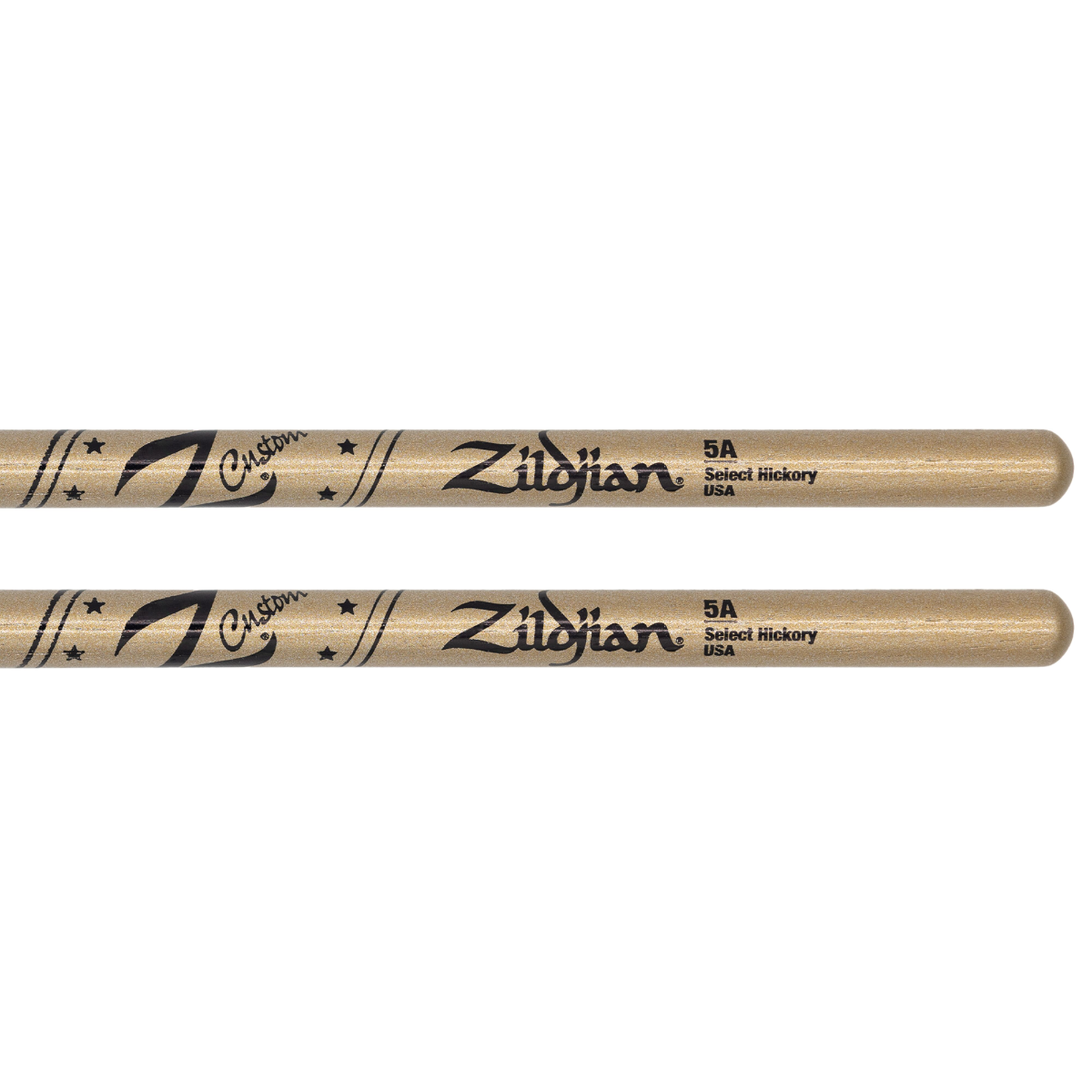 Zildjian Z Custom Limited Edition Wood Tip 5A Drumsticks in Gold Chroma