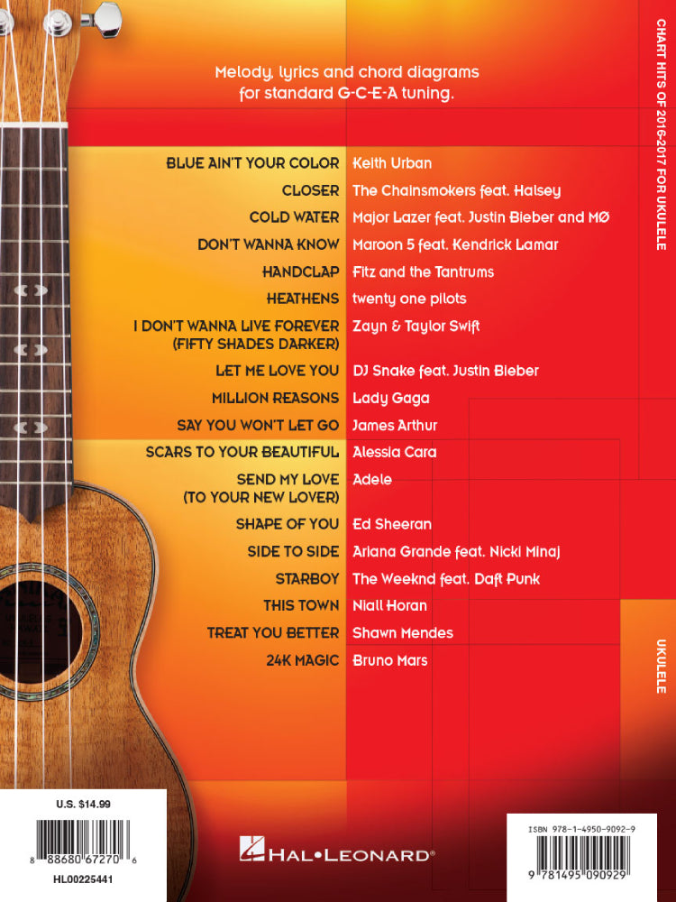 Chart Hits of 2016-2017 for Ukulele