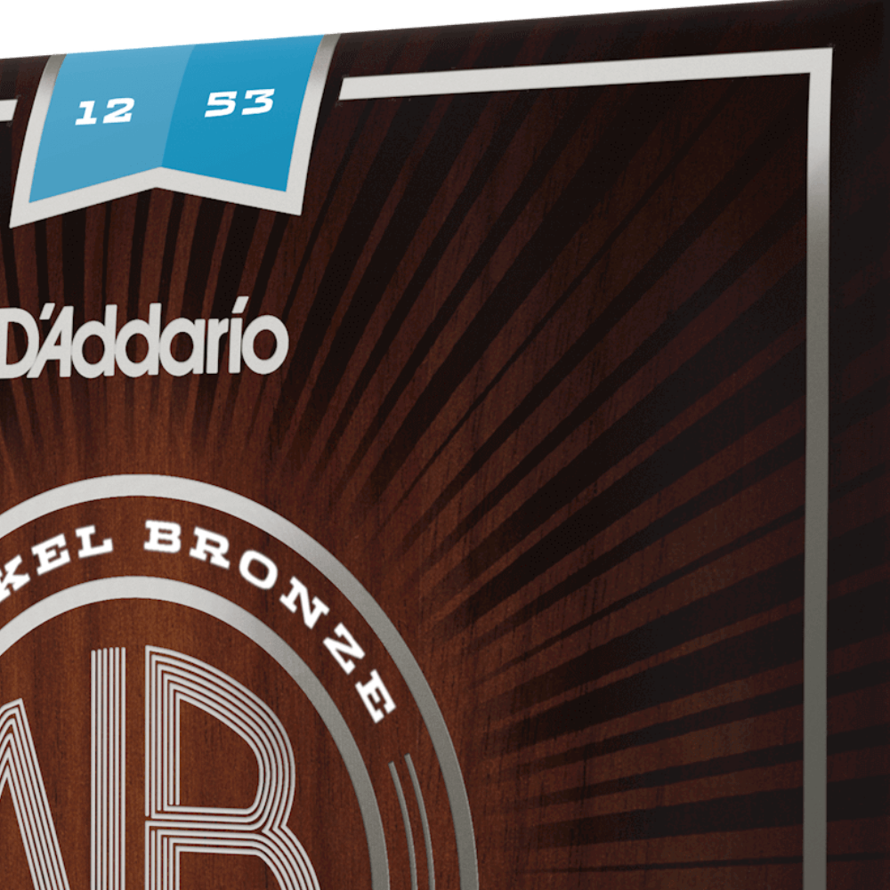 D'Addario NB1253 Nickel Bronze Acoustic Guitar Strings Light 12-53 Gauge