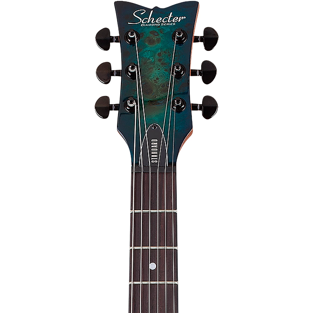 Schecter Solo-II Standard Electric Guitar in Ocean Blue Burst Burl