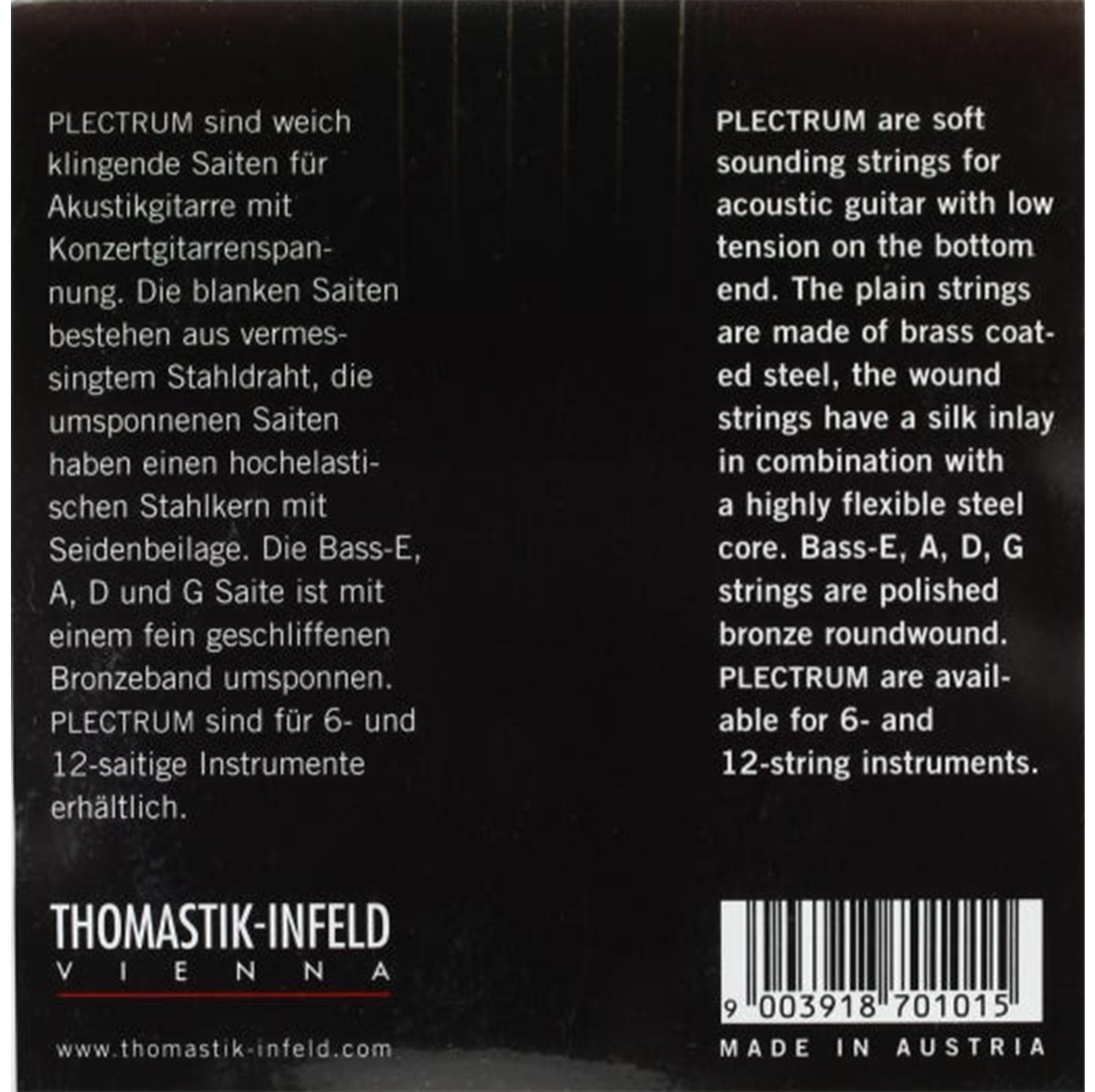 Thomastik Plectrum Acoustic Guitar Strings Set Medium .013-.061 Gauge